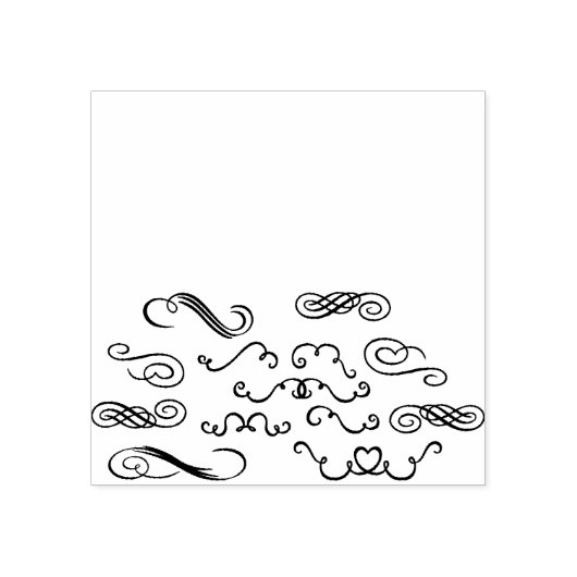 Schnörkel scrollen Rahmen Gummistempel (Prägung)