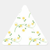 Schnörkel und Blume Dreieckiger Aufkleber (Vorderseite)