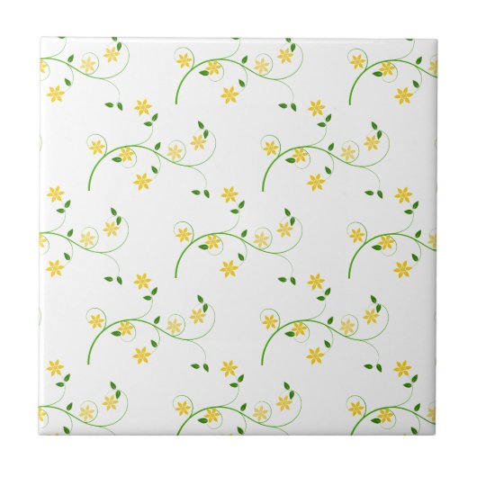 Schnörkel und Blume Fliese (Vorderseite)