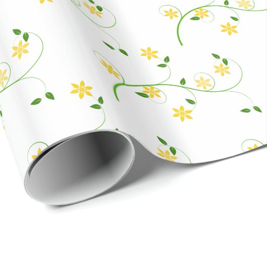 Schnörkel und Blume Geschenkpapier (Rolleneckpunkt)