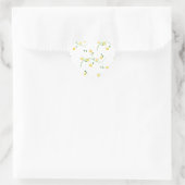 Schnörkel und Blume Herz-Aufkleber (Tasche)
