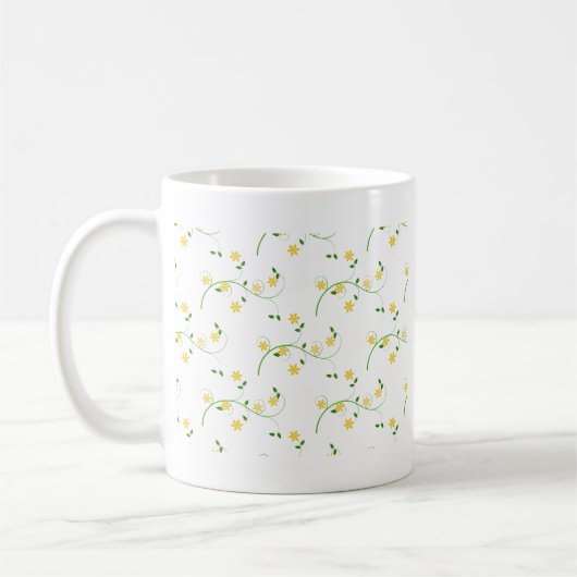 Schnörkel und Blume Kaffeetasse (Links)