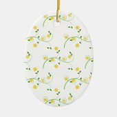 Schnörkel und Blume Keramikornament (Vorne)