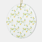 Schnörkel und Blume Keramikornament (Links)