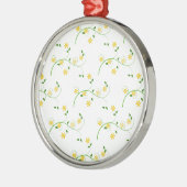 Schnörkel und Blume Silbernes Ornament (Links)