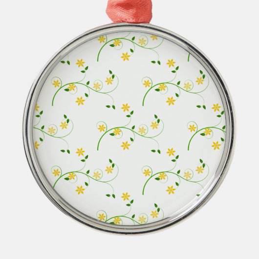 Schnörkel und Blume Silbernes Ornament (Vorne)