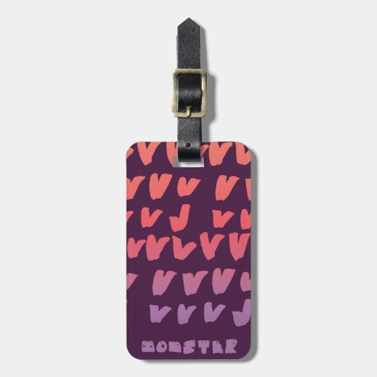 Schnörkel- und Handmuster Gepäckanhänger (Vorderseite vertikal)