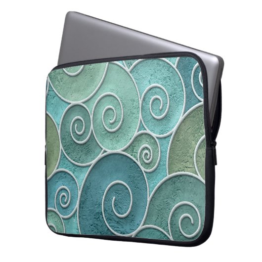 Schnörkellose Konsistenz mit Wirbel, Laptopschutzhülle (Vorderseite Links)