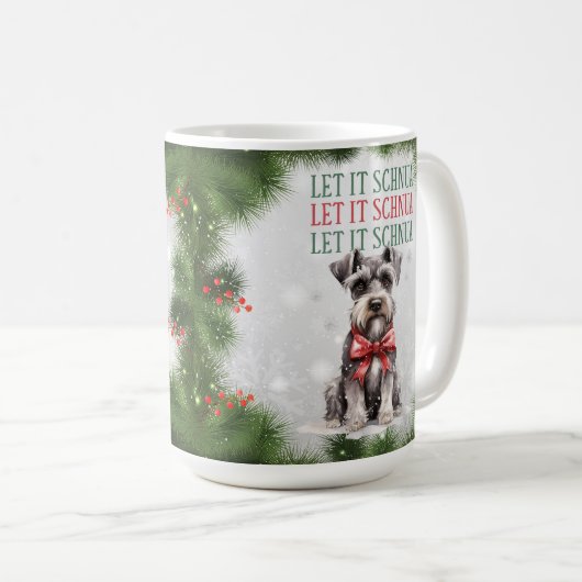 Schnuazer Funny Dog Pub Weihnachtskaffee Tasse (VorderseiteRechts)