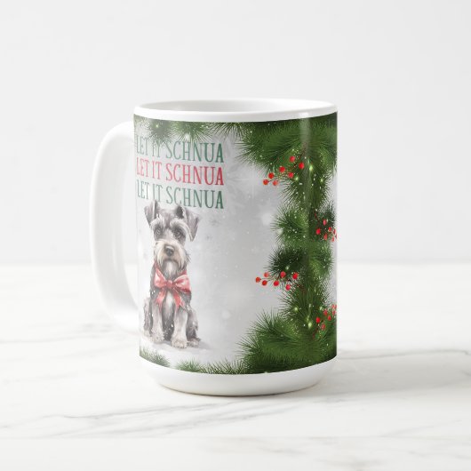 Schnuazer Funny Dog Pub Weihnachtskaffee Tasse (Vorderseite Links)