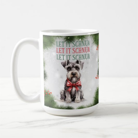 Schnuazer Funny Dog Pub Weihnachtskaffee Tasse (Links)