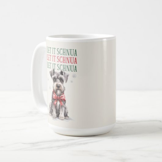 Schnuazer Funny Dog Pub Weihnachtskaffee Tasse (Vorderseite Links)