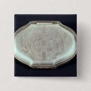Schnüffeln Sie den Kasten, der mit einem Wappen, Button