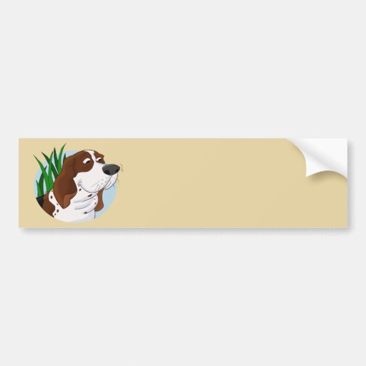 Schnüffelndachshund-Jagdhund-Cartoon Autoaufkleber (Vorne)