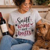 Schnüffle Wein nicht Kippen lustiger Hunde Liebhab