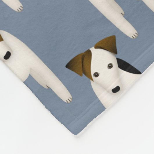 Schnuggly Jack Russell Terriers Muster mit Monogra Fleecedecke (Ecke)