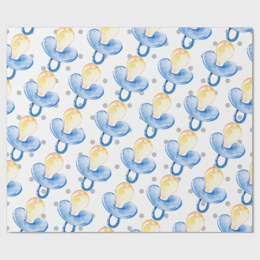 Schnuller Baby Boy Baby Dusche Blue Kinderzimmer G Geschenkpapier (Flach)