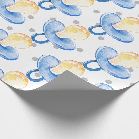Schnuller Baby Boy Baby Dusche Blue Kinderzimmer G Geschenkpapier (Ecke)