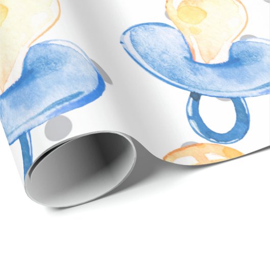 Schnuller Baby Boy Baby Dusche Blue Kinderzimmer G Geschenkpapier (Rolleneckpunkt)