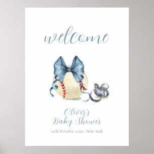 Schnuller Baseball Sport Babyparty Willkommen  Poster