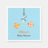 Schnuller Fisch Köder Angeln Babyduschausstattung Serviette (Vorderseite)