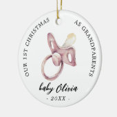 Schnuller Girl First Christmas Großeltern Foto Keramik Ornament (Links)