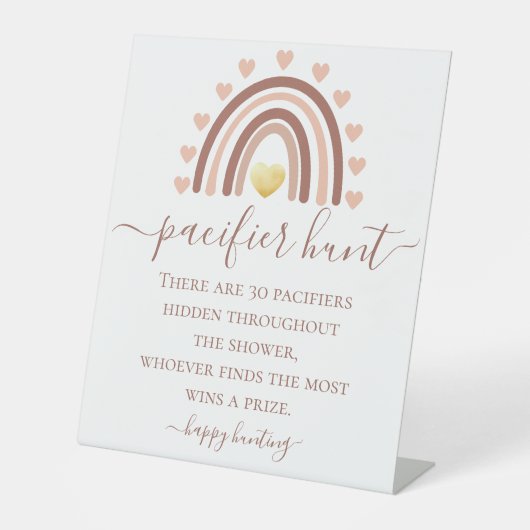 Schnuller Hunt Baby Dusche Sockelschild (Vorderseite)