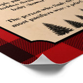 Schnuller Hunt Baby Showgame Namensschild Lumberja Poster (Ecke)