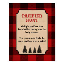 Schnuller Hunt Baby Showgame Namensschild Lumberja