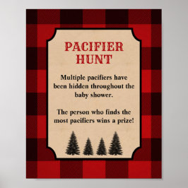 Schnuller Hunt Baby Showgame Namensschild Lumberja Poster