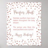 Schnuller Hunt Baby Showgame Rose Gold Poster (Vorne)