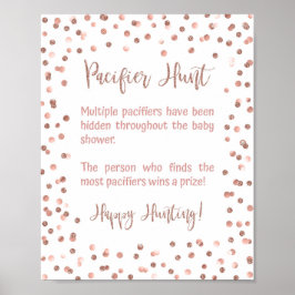 Schnuller Hunt Baby Showgame Rose Gold Poster
