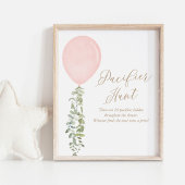 Schnuller Hunt Blue Balloon Baby Showposter Poster