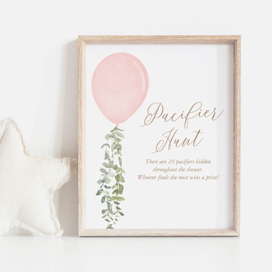 Schnuller Hunt Blue Balloon Baby Showposter Poster