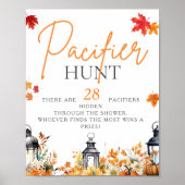 SCHNULLER HUNT ein kleines Pumpkin Baby Shower Gam Poster (Vorne)