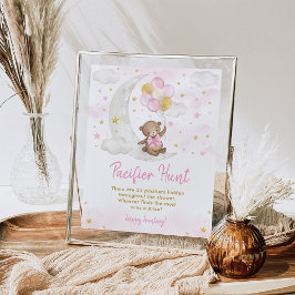 Schnuller Hunt Game Girl Teddy Bärenballons Unters Poster