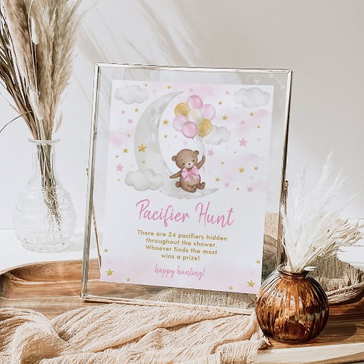 Schnuller Hunt Game Girl Teddy Bärenballons Unters Poster