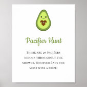 Schnuller Hunt Game Sign Avocado Fiesta Kinderdusc Poster (Vorne)