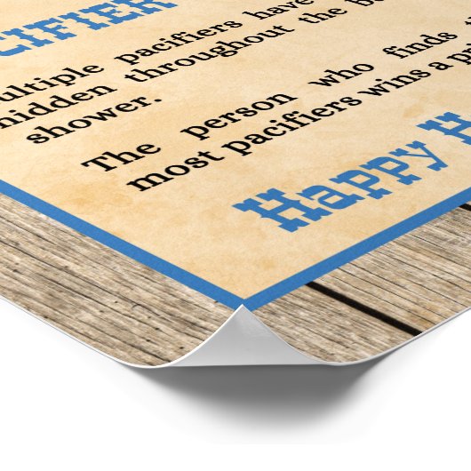 Schnuller Hunt Game Sign Cowboy Western Dusche Poster (Ecke)