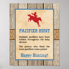 Schnuller Hunt Game Sign Cowboy Western Dusche Poster
