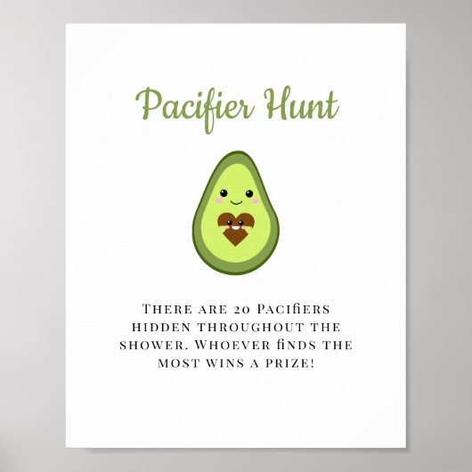 Schnuller Hunt Kawaii Avocado Kinderdusche Poster (Vorne)