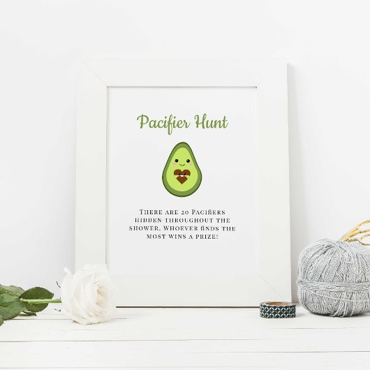 Schnuller Hunt Kawaii Avocado Kinderdusche Poster