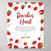 Schnuller Hunt Wasserfarbe Erdbeeren Tafel Zeichen Poster (Vorne)