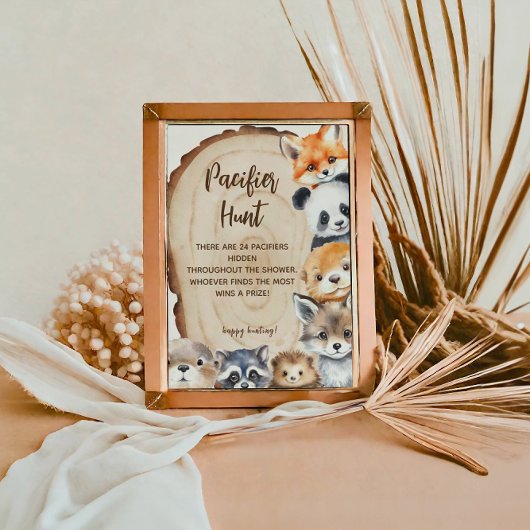 Schnuller Hunt Woodland Tierthemenzeichen Poster