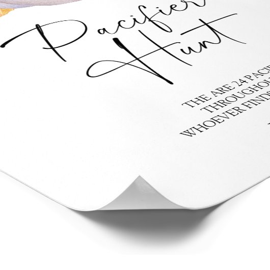 Schnuller-Jagd auf den weißen Kürbis Poster (Ecke)