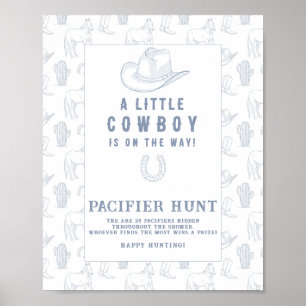 Schnuller Jagd Cowboy Baby Duschgame Poster