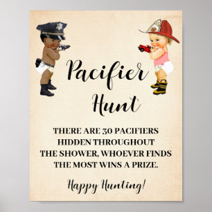 Schnuller Jagd Spiel Kleiner Rekrut Babyparty Poster