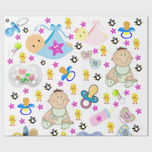 Schnuller mit glänzenden Wrapping Geschenkpapier (Flach)