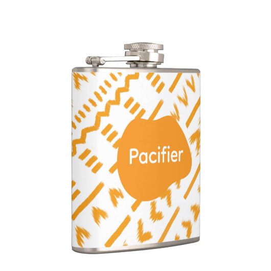 Schnuller Mudcloth African Pattern in Weiß Flachmann (Rechts)