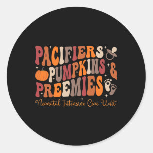 Schnullers Pumpkins Preemies Nicu Nurse Halloween Runder Aufkleber
